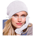 Wholesale High Quality Cashmere Knit winter Beanie Hats and Gloves